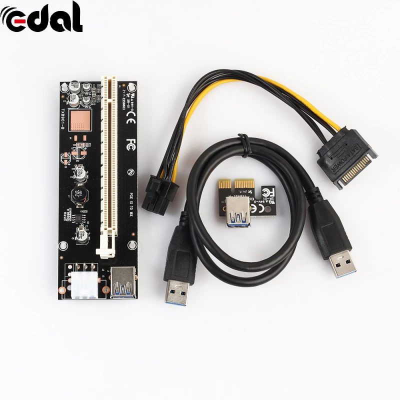 Super stable PCI-E PCI E Express 1x to 16x graphics Card Riser Extender Adapter VER006 For Bitcoin BTC Miner Machine 60cm |