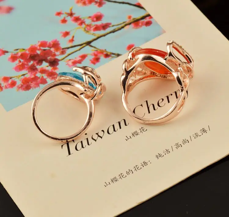 Кольцо женское с разноцветными камнями 50 шт.|crystal ring|stone ringfashion rings women |