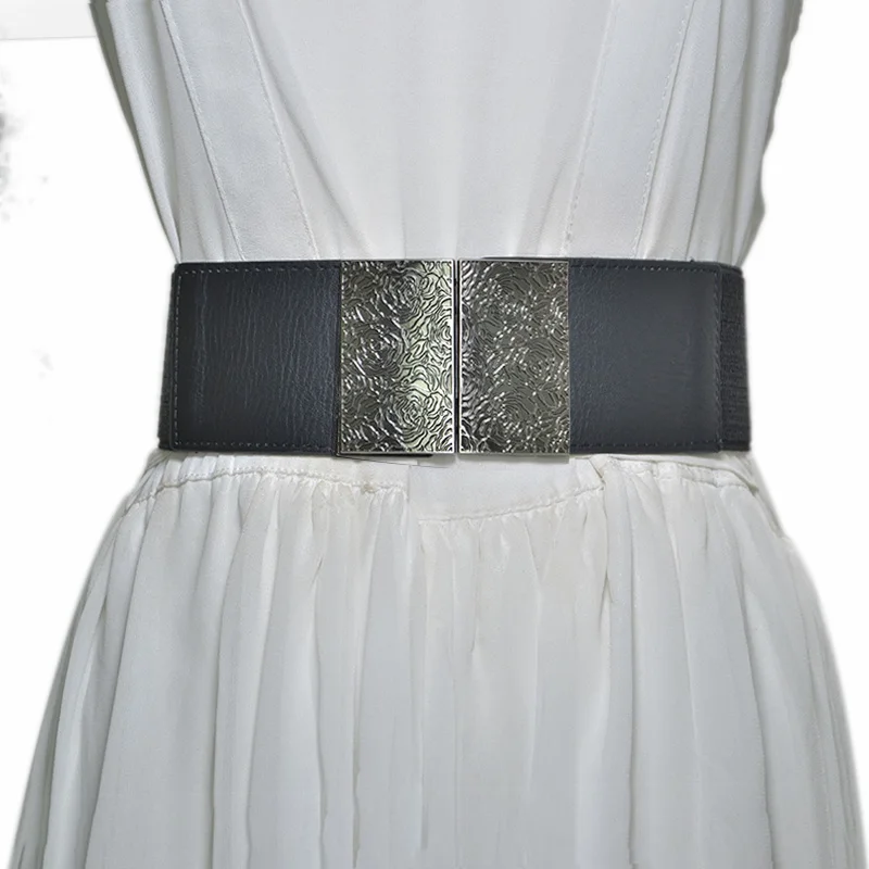 Luxury Brand 2018 Fashion New Ladies Elastic Girdle 3 Style Retro Pattern Buckle Decorative Wide Belt Casual Alloy Belts Bg-973 |