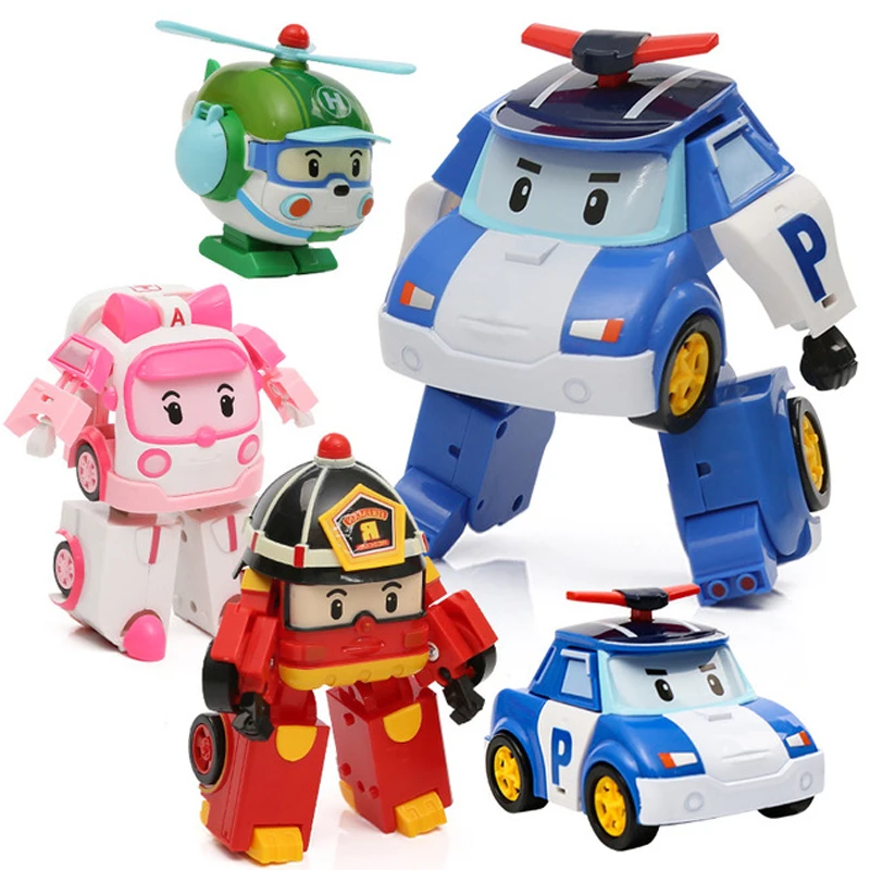 Корейский Q версия трансформируемый робот автомобиль помощь команда