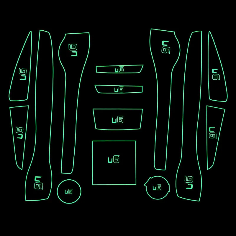 14Pcs Lot Car Interior Upholstery For 14-16 Luxgen U6 Rubber Mat Accessories Non-Slip Auto |