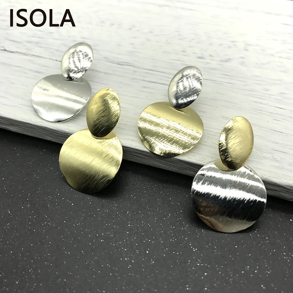 Минималистичные многоярусные серьги ISOLA круглые капли простые в стиле бохо