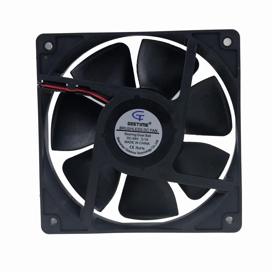 1 Piece Gdstime DC 48V 0.1A 2 Wire 12025 120MM 12CM Cooling Fan