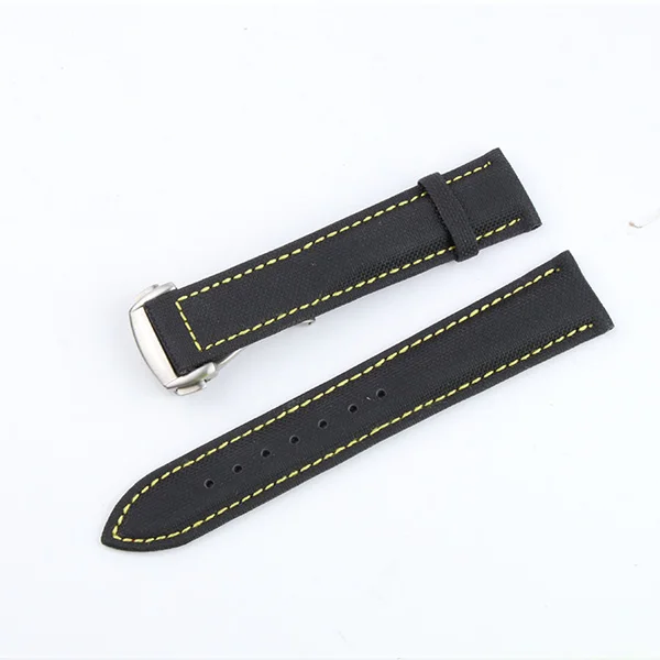 Black-yellow 19 мм, 20 мм, 21 мм, 22 мм, мужские часы, браслет для Tudor Bay, Omega, Seamaster, скоростной, планета, океан, 600, ремешок, холщовые, нейлоновые Ремешки для наручных часов - Цвет ремешка: Black-yellow
