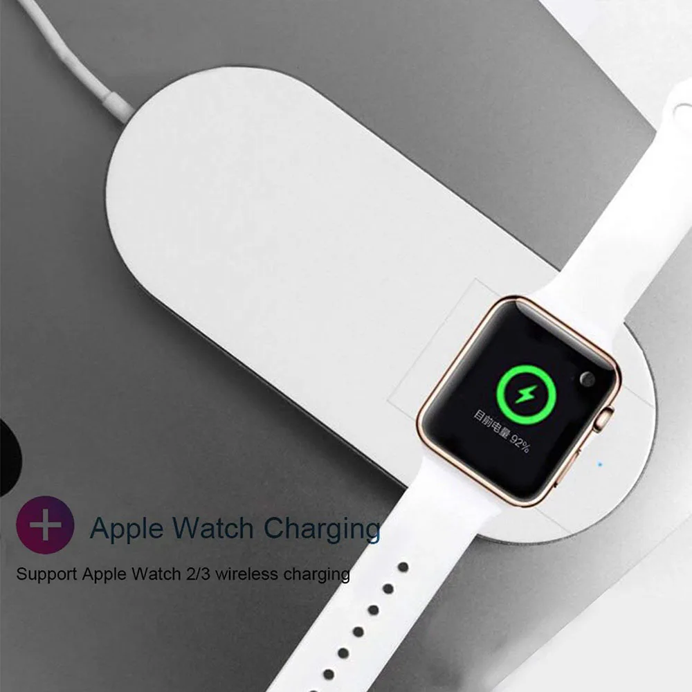 Ascromy Беспроводной Зарядное устройство для Apple Watch Series 4 3 2 2-в-1 Iphone XS MAX XR 8 плюс я часы зарядного устройства стенд Беспроводное зарядное устройство