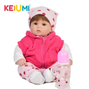 Модные куклы Реборн, мягкие силиконовые виниловые игрушки для девочек, реалистичные Новорожденные 43 см, кукла с тканевым телом, Рождественский подарок