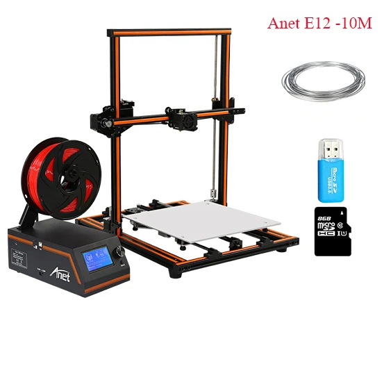 Высокоточный 3d принтер s Anet E10 Anet E12 большой размер сборка пластины легко Biuld Anet предварительно собранный полностью металлический 3d принтер наборы - Цвет: E12-1KG