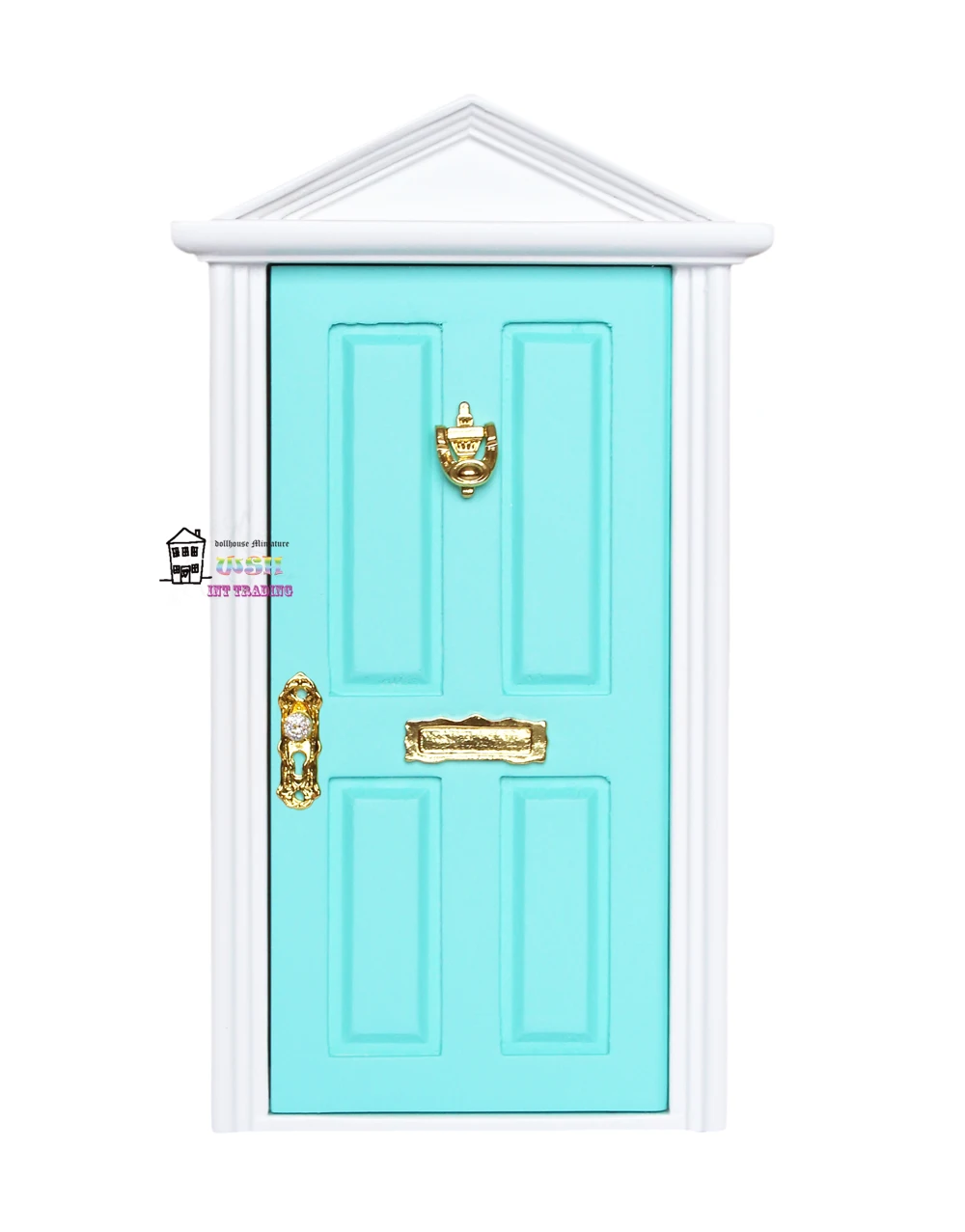 1:12 Кукольный домик миниатюрная сказочная дверь мятно-зеленая снаружи открытые