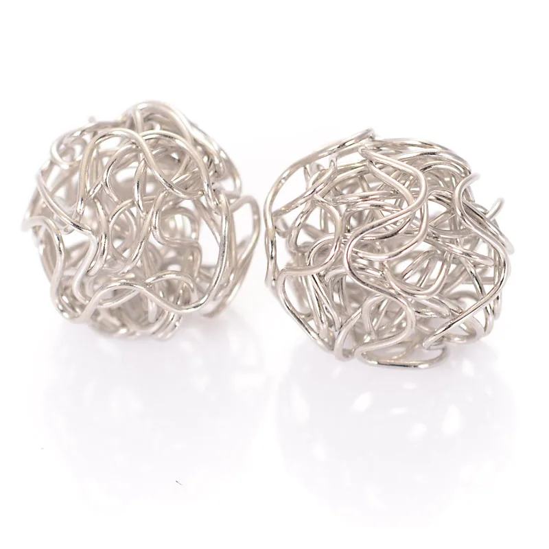 5 Pcs/Lot 18MM Antique Silver Bend Wire Hollow Spacers Beads Fit Women Diy Ball Necklace Bracelet Jewelry Findings | Украшения и