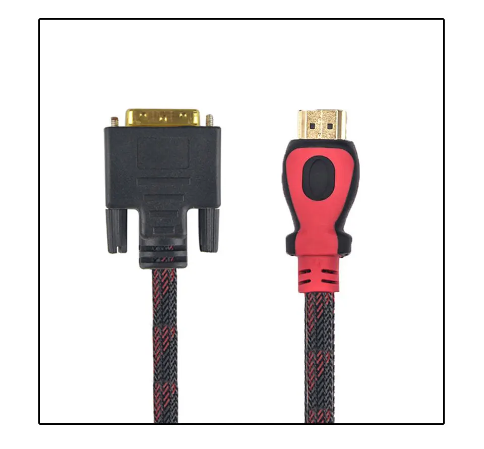 Высокая скорость HDMI к DVI 24+ 1 pin позолоченный папа-папа адаптер конвертер hdmi 1080P HD 3D монитор HDTV проектор ПК ноутбук