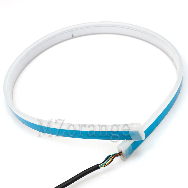 Without Controller MZORANGE 30/45/60 см светодиодный последовательного гибкий для головной светильник полосы дневные ходовые светильник с авто-Стайлинг желтый Поворотная сигнальная лампа - Испускаемый цвет: Without Controller