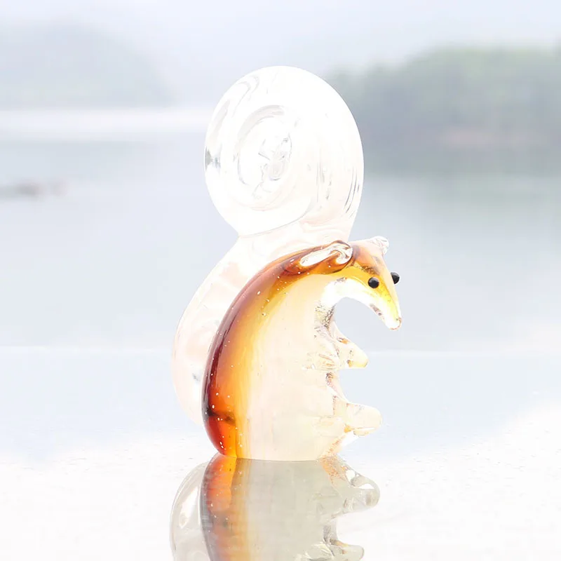 H&ampD Handcrafted Art Glass Figures of Animals - squirrel Figurine Crystal Ornaments for Home Office Craft Gifts | Дом и сад