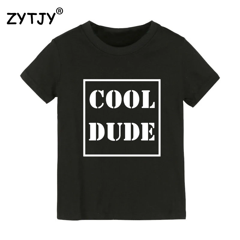 Крутая Детская футболка с надписью Dude для мальчиков и девочек одежда малышей