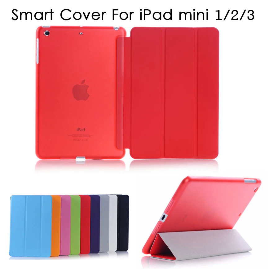 Full Body Smart Cover For iPad mini 3 2 1 2-in-1 PU Leather Magnetic Cases+Crystal Hard PC Back Case With Retina+tracking number |
