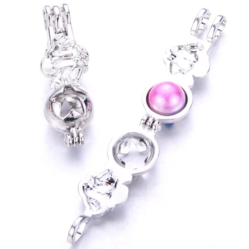 5pcs Santa Claus Gift Pearl Cage Locket Pendant Making Bead Necklace Aroma Essential Oil Diffuser For Oyster |