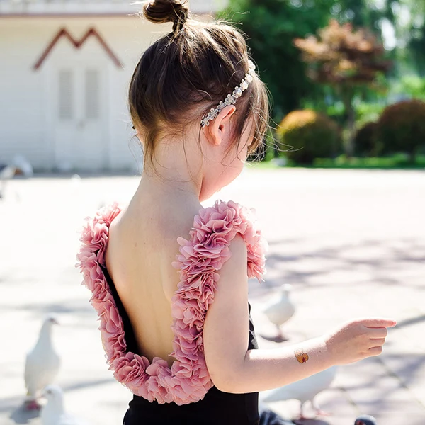 Новый купальник для родителей и детей с объемным цветком 1 предмет бикини