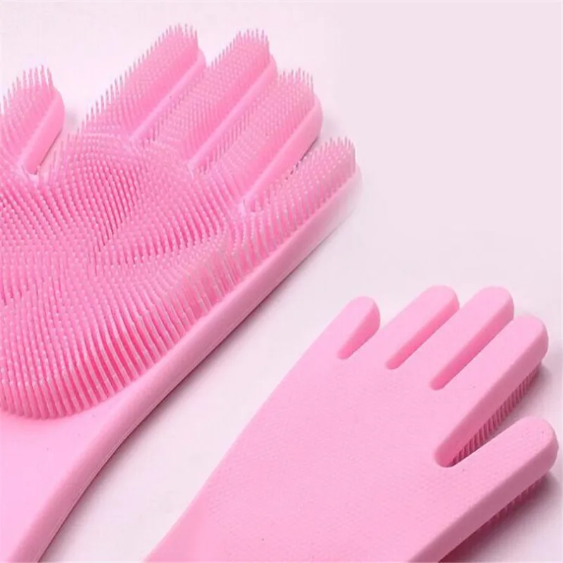 1 пара волшебных силиконовых перчаток для мытья посуды Многофункциональные