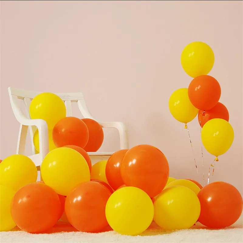 yellow orange 50 шт./лот Новинка популярные 10 дюймов серый шар разноцветные матовые латексные ксенон надувные для свадьбы День рождения декоративные шары - Цвет: yellow orange