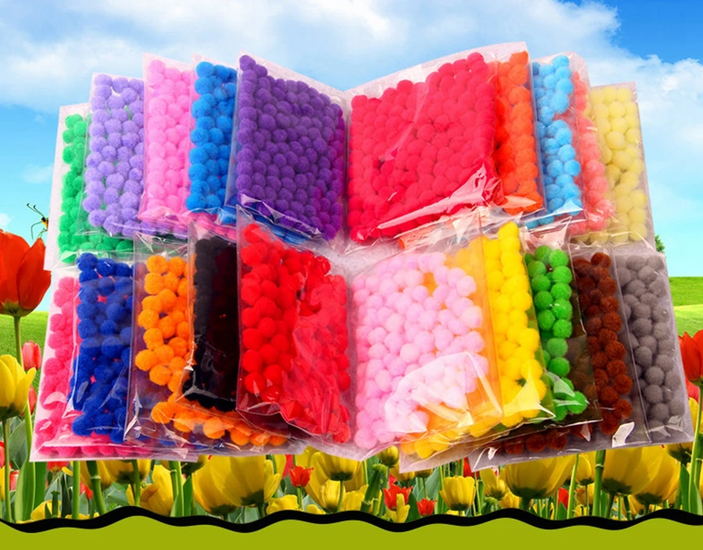 Бесплатная доставка 100 шт./лот 10 мм многоразовые помпоны мягкие шарики-Помпоны DIY