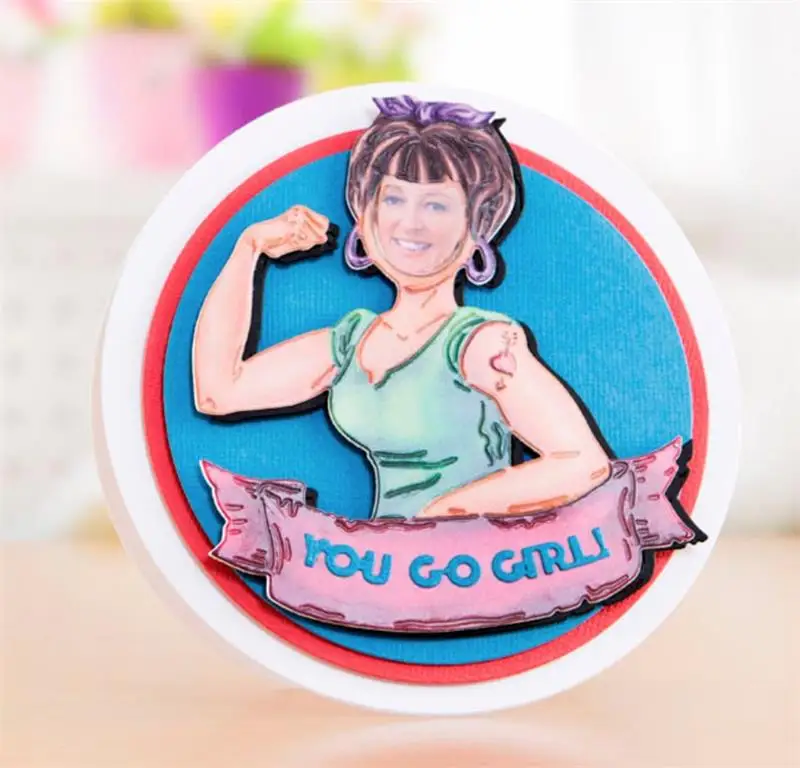 YPP CRAFT Strong Girl металлические режущие штампы трафареты для DIY
