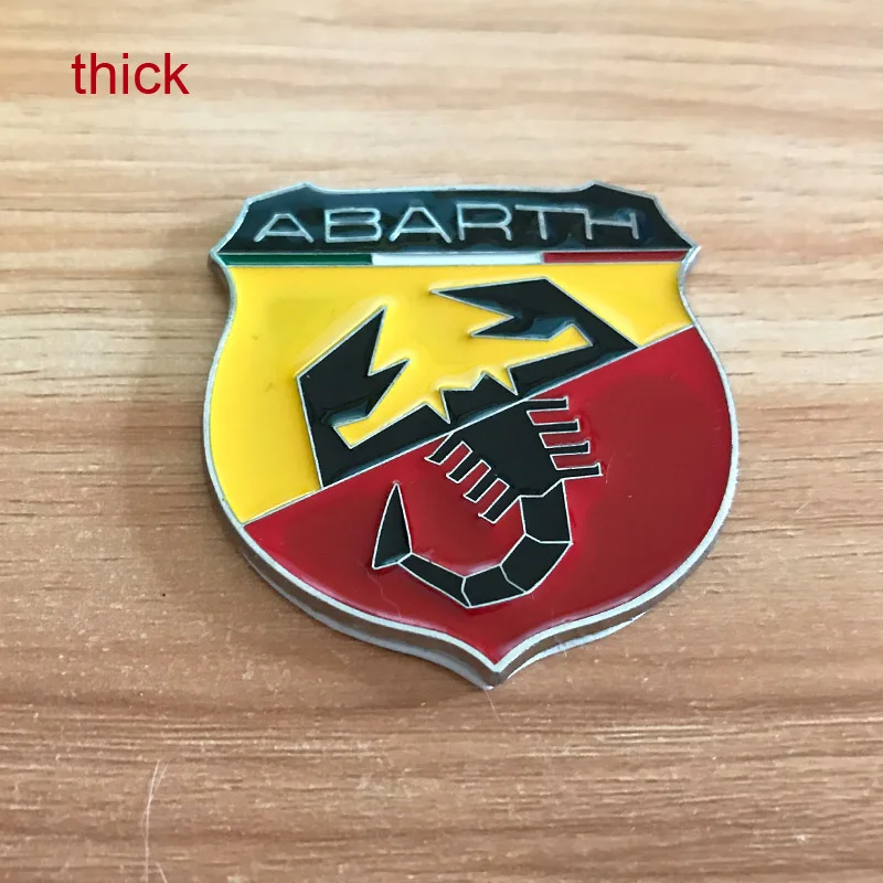 thick Алюминиевая наклейка s для ABARTH итальянская модификация Автомобильная наклейка с эмблемой для Fiat 500 Alfa Romeo ferrari lamborghini аксессуары - Название цвета: thick