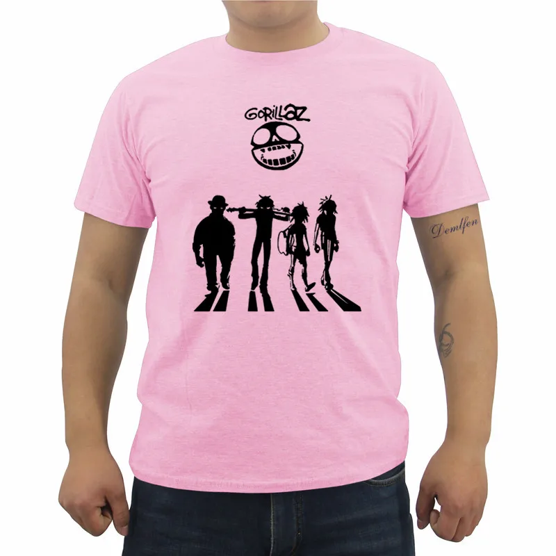 Новая мужская футболка с принтом Gorillaz летняя Модная хлопковая Футболка круглым