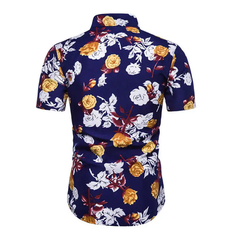 Мужские гавайская рубашка мужской Повседневное camisa masculina печатных Пляжные рубашки короткий рукав брендовая одежда