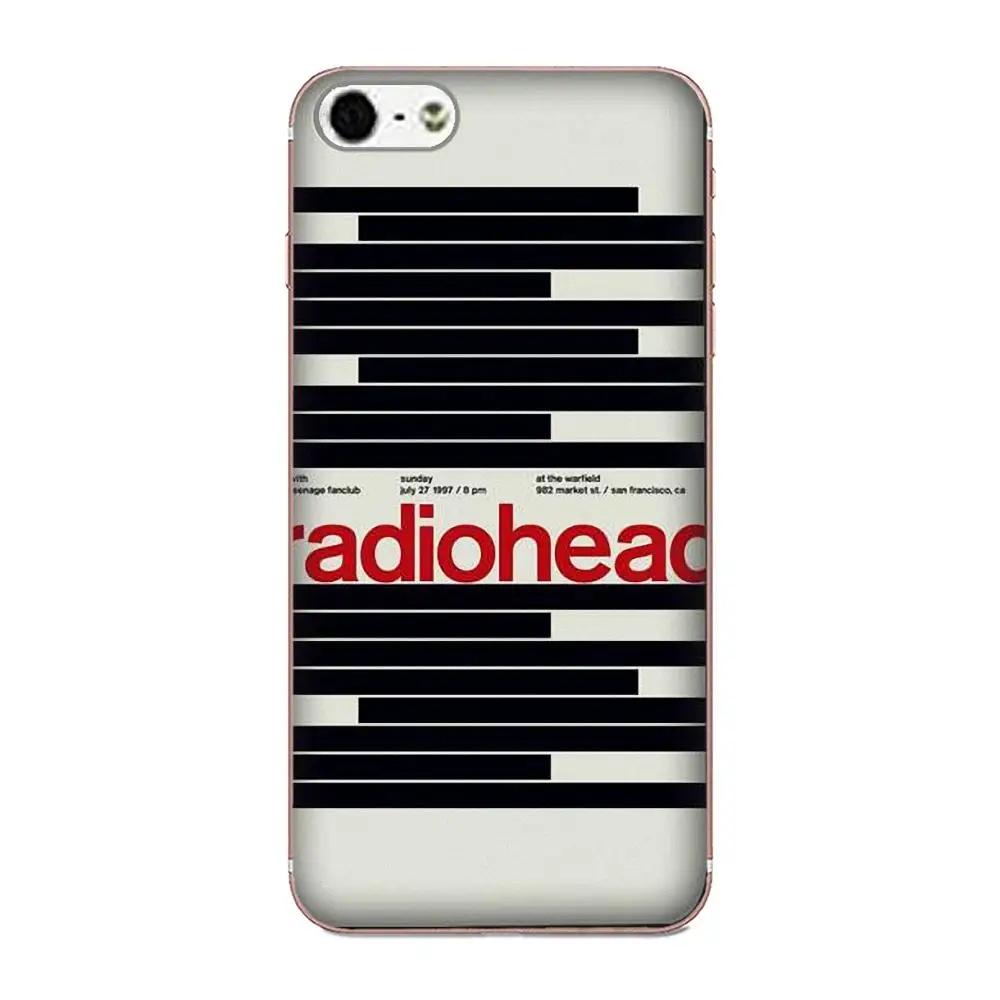 Чехол для мобильного телефона из ТПУ с черно белым логотипом Radiohead Apple iPhone 4 4S 5 5C 5S