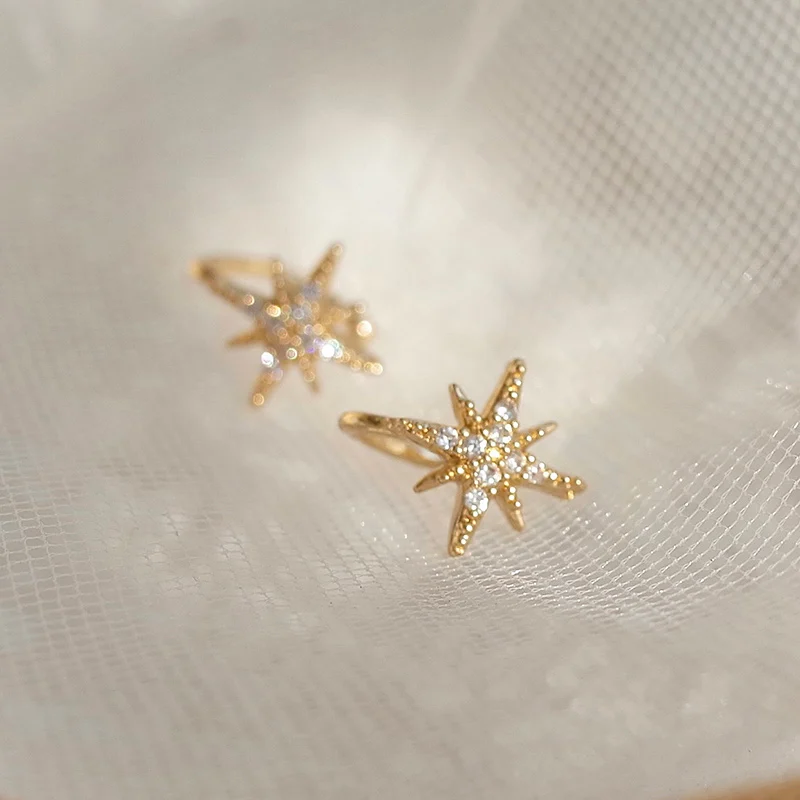 CZ Star Peri'sBox, 10 мм, тройной жемчуг, маленький зажим, серьги без пирсинга, изящные, белые, с бусинами, серьги-манжеты для женщин, минимальное количество, клипсы - Окраска металла: CZ Star
