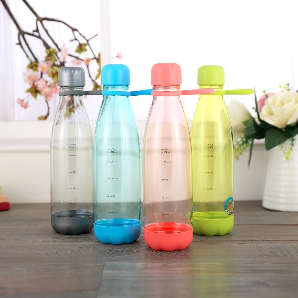 FREELOVE Tritan BPA бесплатная Силиконовая ручка спортивные бутылки для воды 600 мл