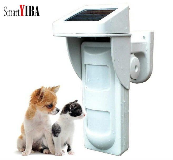 

SmartYIBA Wireless 433MHz Pet Friendly PIR Motion Sensor Outdoor Solar Infrared Sensor Alarm Detector for House Alarm Security