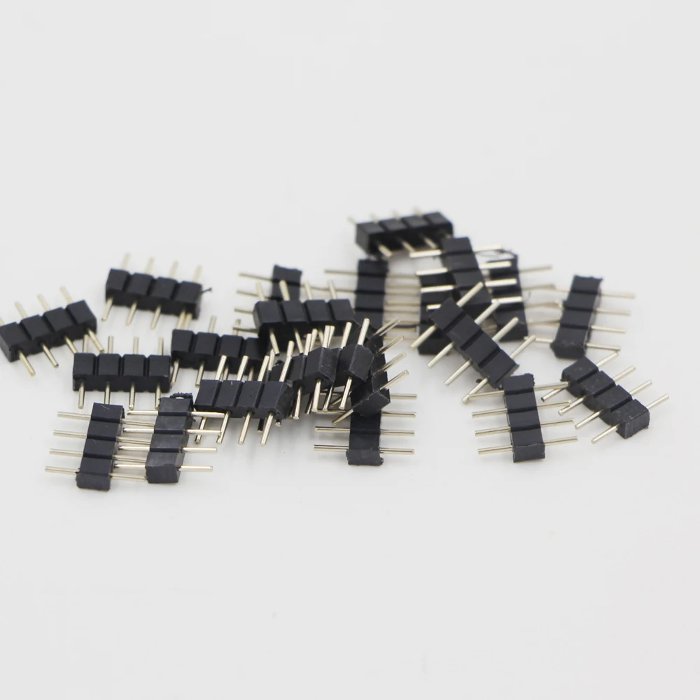 20 шт./лот solderless 4 pin RGB клеммы иголки мужской тип Двойная маленькая часть 3528 5050
