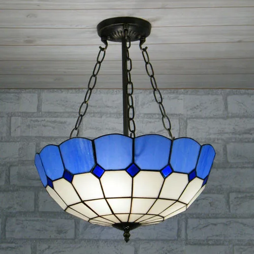 16inch European style Mediterranean blue white color pendant light bar room restaurant hang lamps | Лампы и освещение
