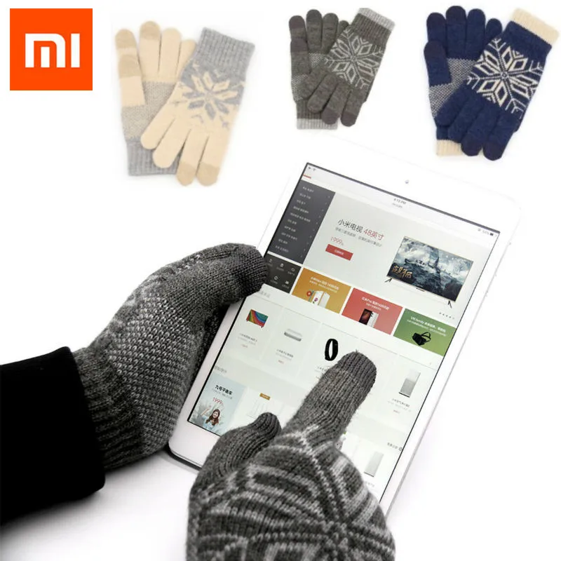 Оригинальные перчатки Xiaomi для сенсорного экрана сенсорные зимние теплые