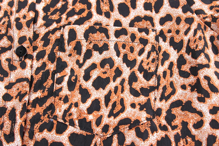 Пикантные летние Для женщин Топы корректирующие Leopard длинный рукав шифон