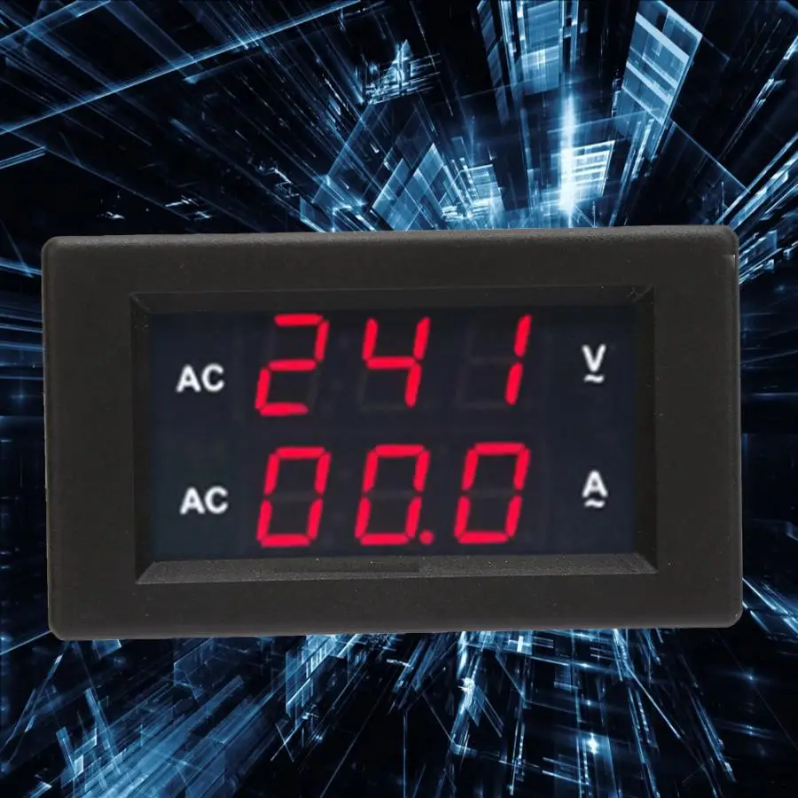 Цифровой вольтметр светодиодный цифровой дисплей AC 100 ~ 300 в 0 10А Амперметр