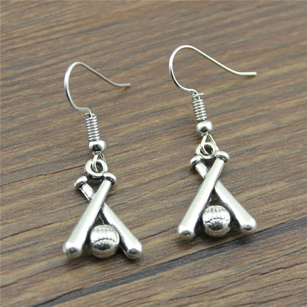 1 Pair Dropshiping Earrings Dangle Women Fashion Jewelry 19x13mm Baseball Drop | Украшения и аксессуары