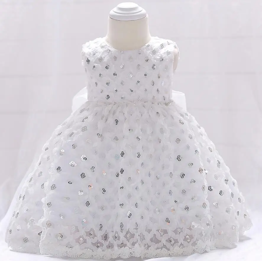 1 шт. розовое белое желтое платье для новорожденных девочек с блестками