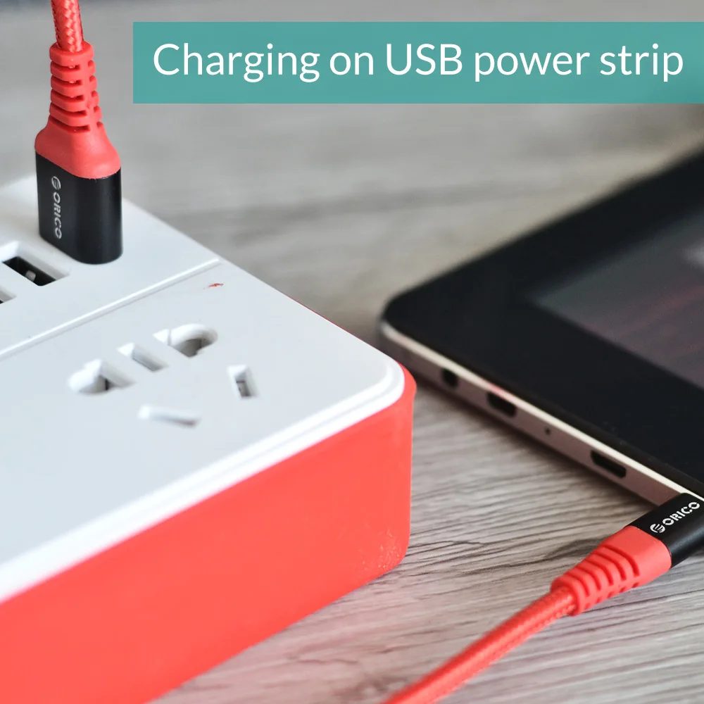 Кабель ORICO Scharge type c USB A зарядный кабель 1 м/3 фута черный/красный для синхронизации