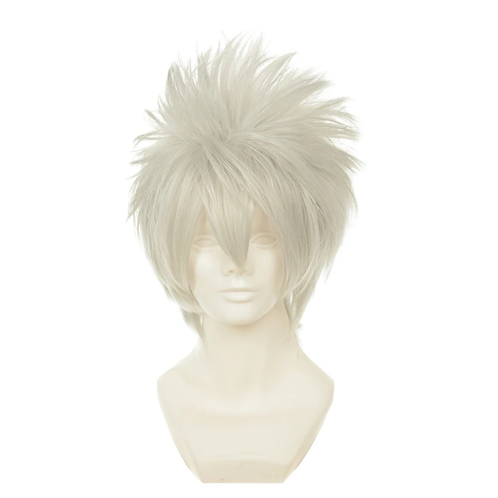 only wig Аниме Наруто Косплей Хатаке Какаши Косплей Костюм Одежда+ перчатки+ повязка на голову+ парик+ сапоги+ сумки+ оружие+ маска размер на заказ - Цвет: only wig