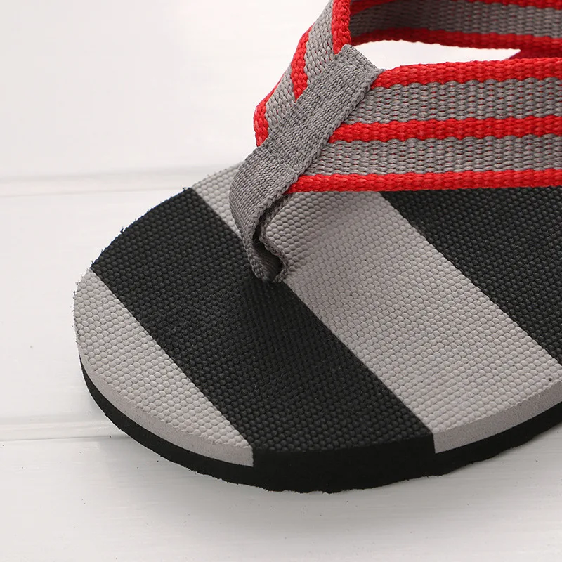 Мужские тапочки в полоску Нескользящие шлепанцы Эва удобная Пляжная обувь