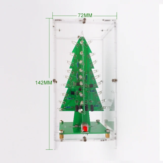 10 шт./лот DIY 3D Xmas Tree электронный набор для пайки 7 цветов мигающий LED научный