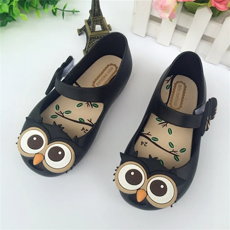 mini melissa 2018 Summer Cute owl Beach Sandals For Baby Girls boys Children Sandal kids Cartoon Jelly Shoes Sandalia Infantil | Детская