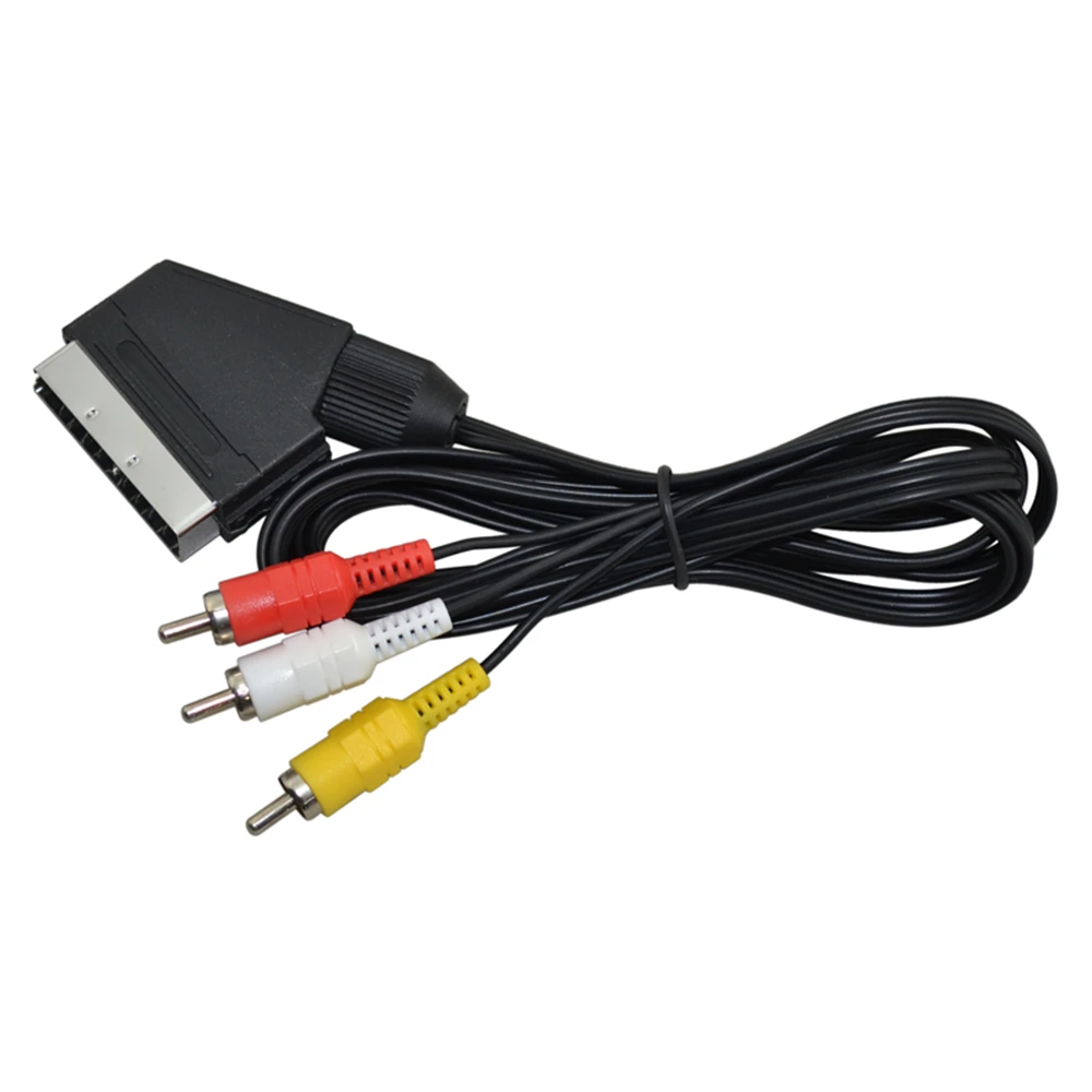 Высокое качество 1,8 м RGB Scart до 3 RCA аудио-видео кабель для NES для FC