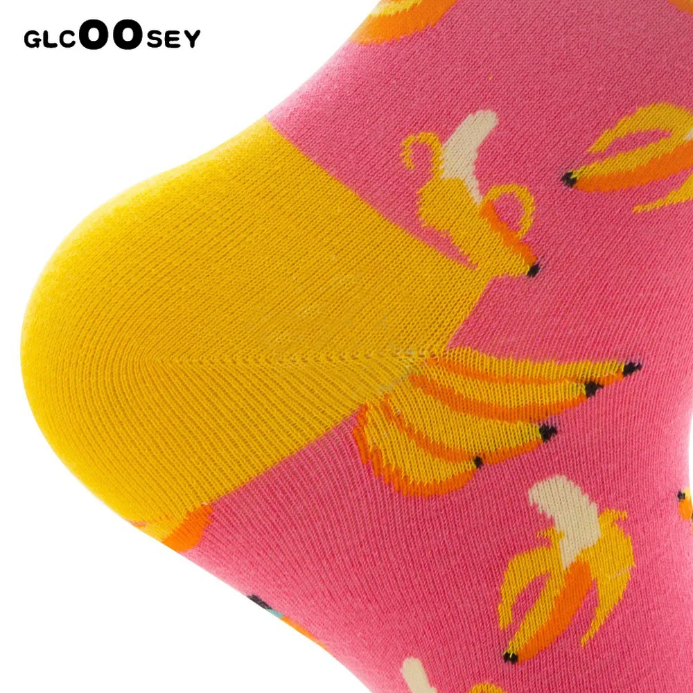 

5 Pairs Women Long Socks Personality Men's Happy Socks Cotton Kawaii Cute Fruit Banner Lemon Strawberry Warm Streetwear Socks
