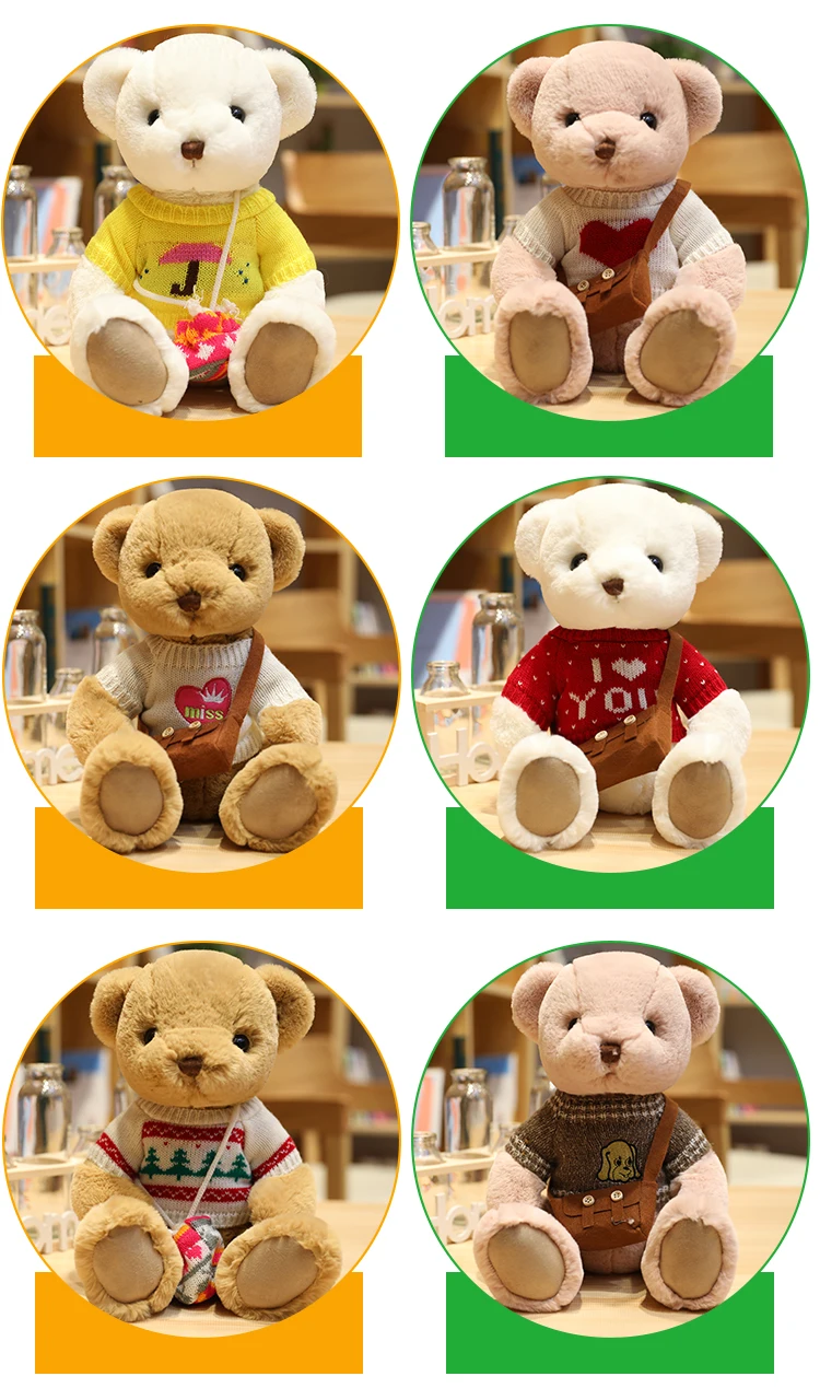 1 шт. 40 см милый английский плюшевый мишка мягкая игрушка; медведь с сумкой кукла подарок на день рождения для детей милые игрушки для детей