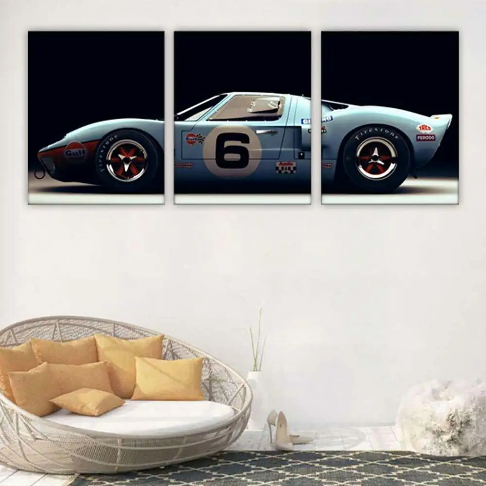Картины на холсте Ford GT40 Sports Car Supercar 3 шт. | Дом и сад