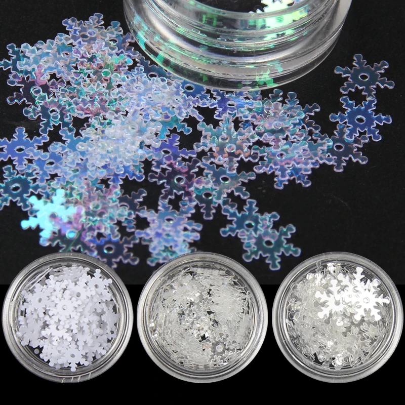 Elessical 4 бутылки голографические ясно Рождественские снежинки Дизайн ногтей