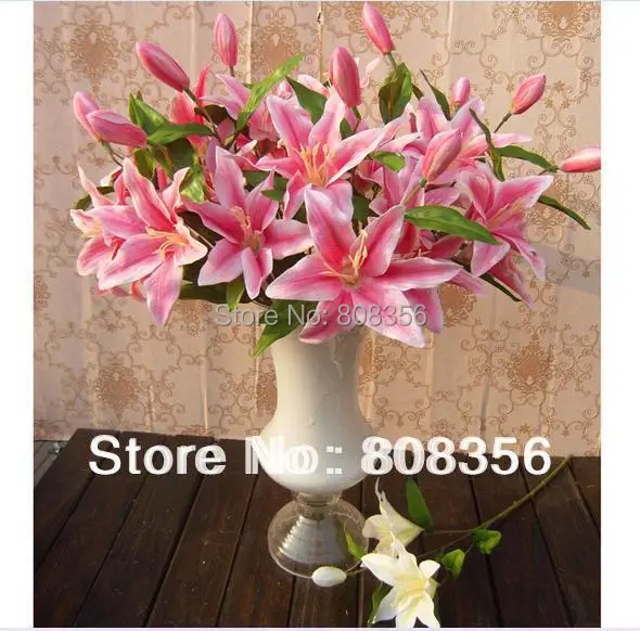 52 см Европейское Моделирование искусственных цветов Лилия две Цветочные головки