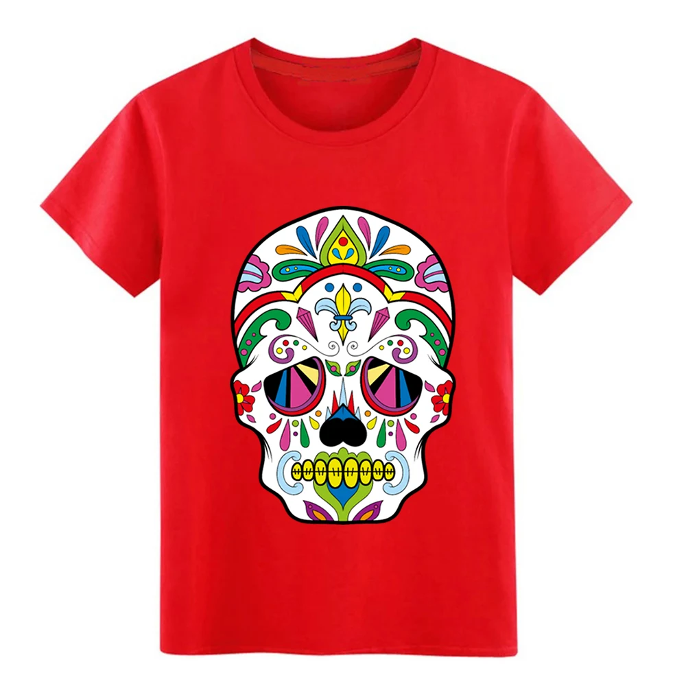 Мужская футболка Sugar Skull с принтом короткий рукав вырез лодочкой строгий крой